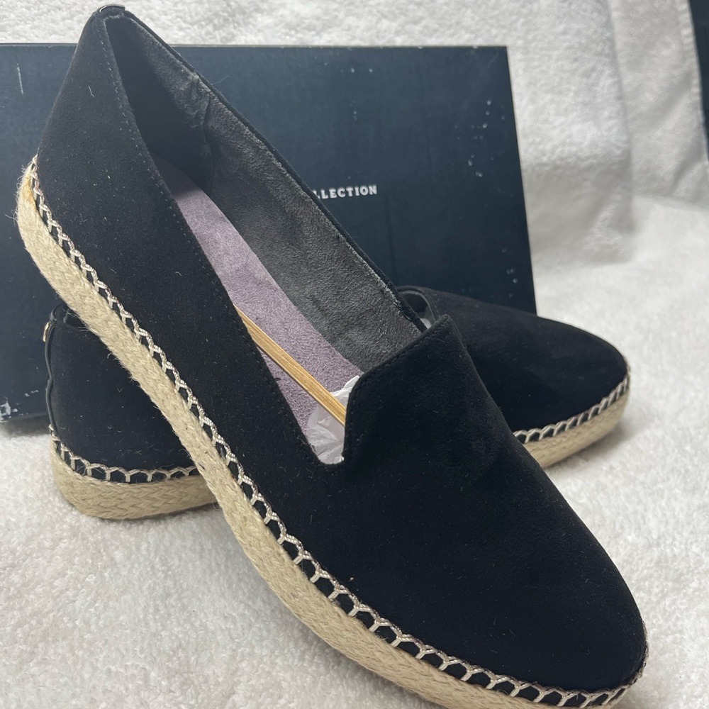 Women's Black Espadrille Loafers